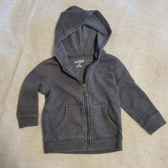 Cat & Jack Gray Zip Up Hooded Sweater Size 18 Months - Picture 1 of 5